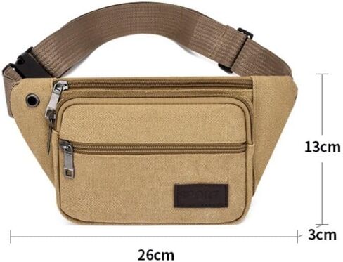 Multi-Pockets Outdoor Travel Canvas Chest Shoulder Bag Large Capacity Men Black in Saudi Arabia