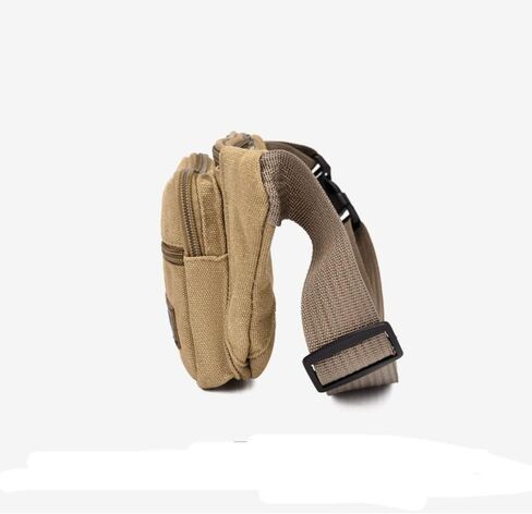 Multi-Pockets Outdoor Travel Canvas Chest Shoulder Bag Large Capacity Men Black in Saudi Arabia
