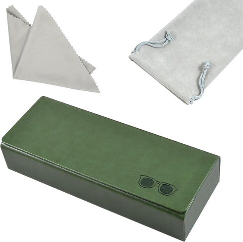 Glasses Case hard shell,3-in-1 Travel Sunglasses Case & Eyeglass Case with Cleaning Cloth & Storage Pouch in Saudi Arabia