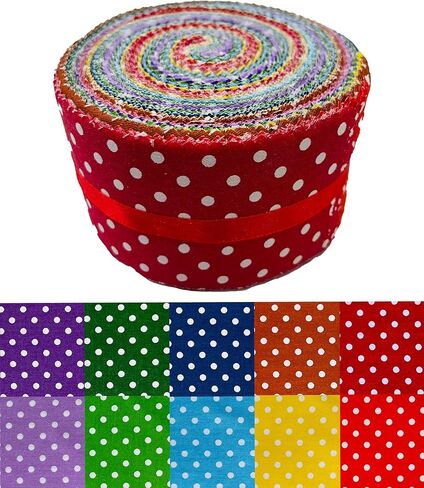 Jelly Roll Fabric - 20 Assorted Floral Prints, 100% Cotton Quilting Fabric, 40 Pre-Cut Strips (2.5 x 44 Inch) for Quilting, Sewing, and DIY Projects-Pink Roses in Saudi Arabia