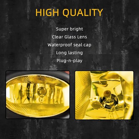 Fog Lights Assembly Replacement for 2009 2010 2011 Honda Civic Sedan, Front Bumper Driving Fog Lamps with Wire Harness for Passenger and Driver Side (Amber Lens) in Saudi Arabia