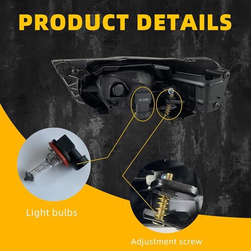 Fog Lights Assembly Replacement for 2009 2010 2011 Honda Civic Sedan, Front Bumper Driving Fog Lamps with Wire Harness for Passenger and Driver Side (Amber Lens) in Saudi Arabia