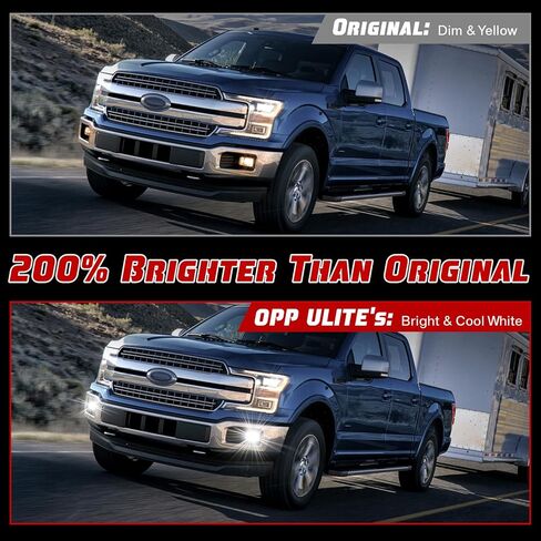 OPP ULITE F150 مصابيح ضباب Led لسيارة Ford F150 2015-2020، 6500K 60W Plug N Play 4 بوصة طقم تجميع مصابيح الضباب للقيادة المقاومة للماء، عبوة من قطعتين in Kuwait
