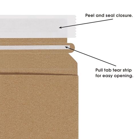 Tape Logic 6 x 6' Stayflats Brand Rigid Flat Mailers, Kraft (Pack of 200) Photo Document Mailers, Peel & Seal Closure, Tear Strip Easy Opening. in Saudi Arabia