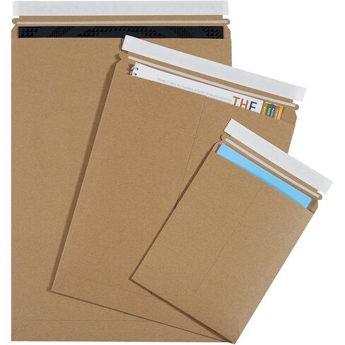 Tape Logic 6 x 6' Stayflats Brand Rigid Flat Mailers, Kraft (Pack of 200) Photo Document Mailers, Peel & Seal Closure, Tear Strip Easy Opening. in Saudi Arabia