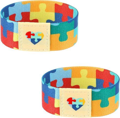 Autism Awareness Bracelet, Autism Bracelet Accessories for Adults Women Men, Colorful Elastic Adjustable Wristband Jewelry for Autism Awareness Birthday Decorations Party Favor Gift Supplies in Saudi Arabia