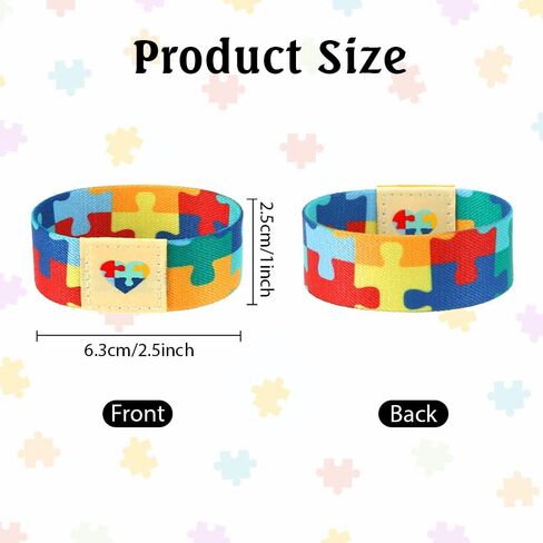 Autism Awareness Bracelet, Autism Bracelet Accessories for Adults Women Men, Colorful Elastic Adjustable Wristband Jewelry for Autism Awareness Birthday Decorations Party Favor Gift Supplies in Saudi Arabia