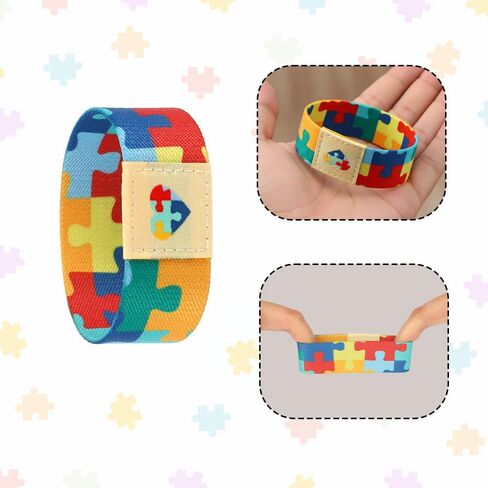 Autism Awareness Bracelet, Autism Bracelet Accessories for Adults Women Men, Colorful Elastic Adjustable Wristband Jewelry for Autism Awareness Birthday Decorations Party Favor Gift Supplies in Saudi Arabia