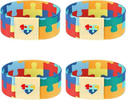 Autism Awareness Bracelet, Autism Bracelet Accessories for Adults Women Men, Colorful Elastic Adjustable Wristband Jewelry for Autism Awareness Birthday Decorations Party Favor Gift Supplies in Saudi Arabia