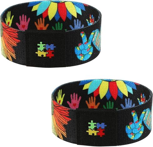 Autism Awareness Bracelet, Autism Bracelet Accessories for Adults Women Men, Colorful Elastic Adjustable Wristband Jewelry for Autism Awareness Birthday Decorations Party Favor Gift Supplies in Saudi Arabia