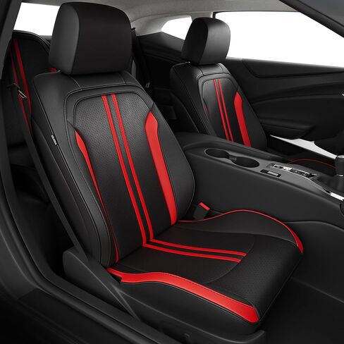 for Chevy Camaro 2016-2024 Seat Covers Full Set, Custom Fit 6th Gen Camaro LT LS RS SS ZL Coupe, Premium Faux Leather Waterproof Car Protector Cushion(Black) in Kuwait