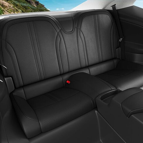 مجموعة أغطية مقاعد Chevy Camaro 2016-2024 كاملة، تناسب حسب الطلب الجيل السادس Camaro LT LS RS SS ZL كوبيه، وسادة حماية للسيارة مقاومة للماء من الجلد الصناعي الفاخر (أسود) in Kuwait