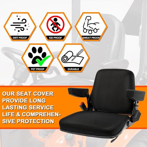 Seat Cover Compatible with 2015+ Kioti CK,DK and NS SeriesTractor Suspension, Heavy Duty Knitted Fabric in Kuwait
