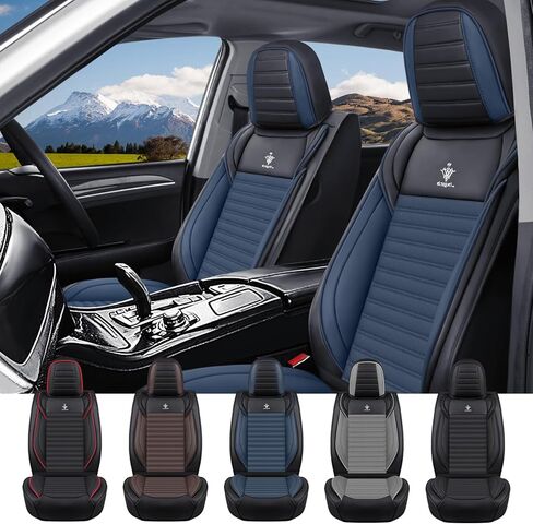 أغطية مقاعد السيارة مناسبة لسيارة Toyota Highlander 2001-2026 - وسادة جلدية قابلة للتنفس، مجموعة كاملة فاخرة ومريحة، تصميم مضاد للانزلاق وممتاز (أسود وأحمر) in Kuwait