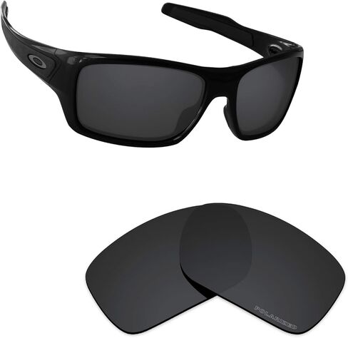 Alphax Stealth Black Optimized Polarized Engraved Replacement Lenses for Oakley Turbine OO9263 in Saudi Arabia