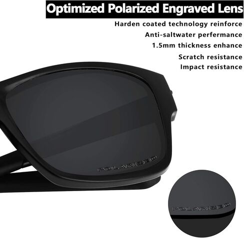 Alphax Stealth Black Optimized Polarized Engraved Replacement Lenses for Oakley Turbine OO9263 in Saudi Arabia