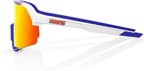 100% S3 Sport Performance Cycling Sunglasses - Soft Tact Blue/White - HiPER Red Multilayer Mirror Lens in Saudi Arabia