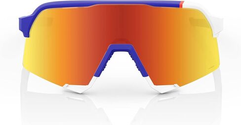100% S3 Sport Performance Cycling Sunglasses - Soft Tact Blue/White - HiPER Red Multilayer Mirror Lens in Saudi Arabia