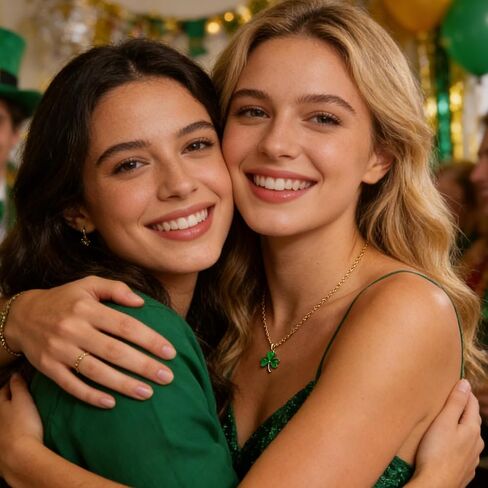 Sonateomber Lucky Green Clover Leaf Pendant Necklaces for Women, Dainty Cute St Patricks Day Crystal Shamrock Leaves Chain Choker Necklace Prom Wedding Accessories Fashion Jewelry Gift in Saudi Arabia