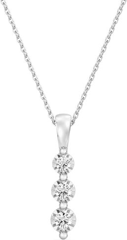Itsy Bitzy by Gilded Sterling Silver Pendant Necklace, 0.10 CTTW, SI1 F-Color Lab Grown Diamond, 18" Chain with Spring-Ring Lock in Kuwait