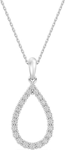 Itsy Bitzy by Gilded Sterling Silver Pendant Necklace, 0.10 CTTW, SI1 F-Color Lab Grown Diamond, 18" Chain with Spring-Ring Lock in Saudi Arabia
