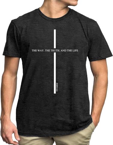 Christian Shirts Men Faith T Shirt Vintage Cross Printed Religious Inspirational Bible Verse Tee Tops in Kuwait