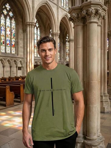 Christian Shirts Men Faith T Shirt Vintage Cross Printed Religious Inspirational Bible Verse Tee Tops in Saudi Arabia
