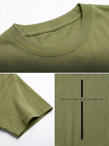 Christian Shirts Men Faith T Shirt Vintage Cross Printed Religious Inspirational Bible Verse Tee Tops in Saudi Arabia