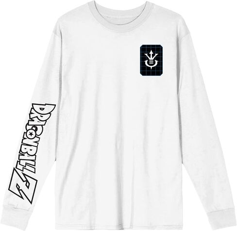 Dragon Ball Z Vegeta Crew Neck Long Sleeve White Tee in Saudi Arabia