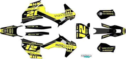 Graphics Kit for Husqvarna TC125, TC250, FC250, FC350 and FC450 (2019-2022) Splash Series Teal-shift 16 Mil - Dirt bike Custom Racing Graphics Decals Stickers Kit, no-plastics in Saudi Arabia
