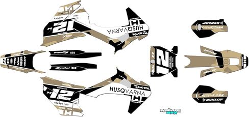 Graphics Kit for Husqvarna TC125, TC250, FC250, FC350 and FC450 (2019-2022) Splash Series Teal-shift 16 Mil - Dirt bike Custom Racing Graphics Decals Stickers Kit, no-plastics in Saudi Arabia