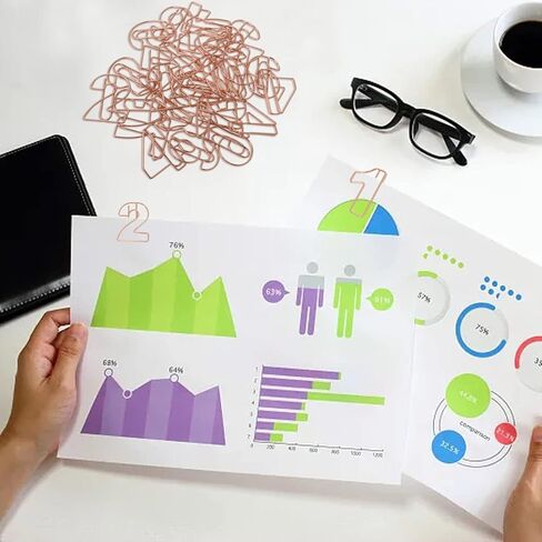 Honbay 30PCS Rose Gold Paper Clips Decorative 0-9 Number Paperclips Small Bookmark Clips for Home School Office or Wedding Decoration in Kuwait