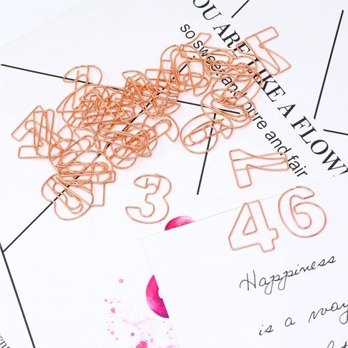 Honbay 30PCS Rose Gold Paper Clips Decorative 0-9 Number Paperclips Small Bookmark Clips for Home School Office or Wedding Decoration in Kuwait