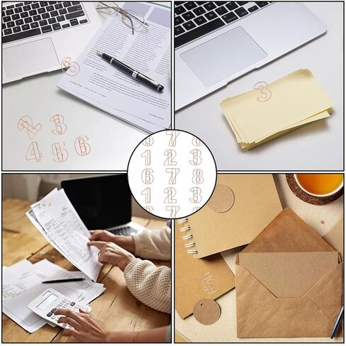 Honbay 30PCS Rose Gold Paper Clips Decorative 0-9 Number Paperclips Small Bookmark Clips for Home School Office or Wedding Decoration in Kuwait