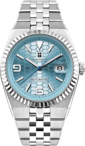 ساعة Corgeut 6033 للرجال 40 ملم دايفر أوتوماتيكية - كريستال الياقوت، مقاومة للماء حتى عمق 100 متر، قرص مضيء، حركة يابانية ذاتية اللف - ساعة بنمط الغواص النظيف للسباحة والغطس والارتداء اليومي in Kuwait