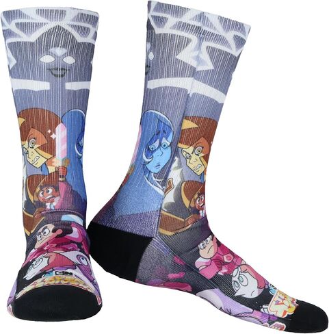 Steven Universe Socks Men's Garnet Amethyst Pearl Sublimated Crew Sock Fits Shoe Size 8-12 in Saudi Arabia