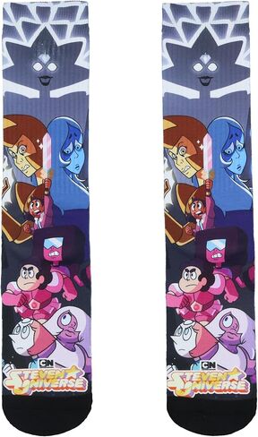 Steven Universe Socks Men's Garnet Amethyst Pearl Sublimated Crew Sock Fits Shoe Size 8-12 in Saudi Arabia