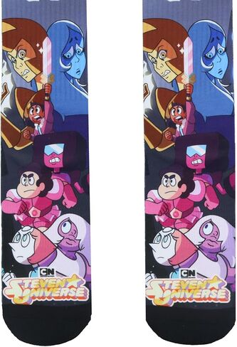 Steven Universe Socks Men's Garnet Amethyst Pearl Sublimated Crew Sock Fits Shoe Size 8-12 in Saudi Arabia