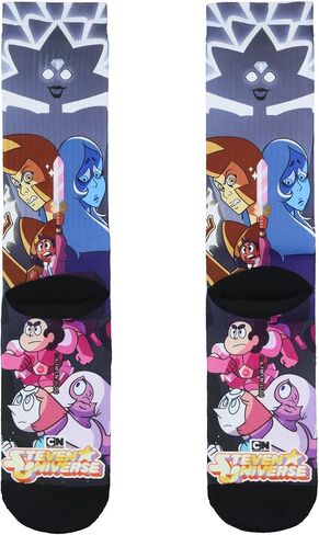 Steven Universe Socks Men's Garnet Amethyst Pearl Sublimated Crew Sock Fits Shoe Size 8-12 in Saudi Arabia