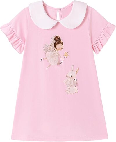 Youlebao Toddler Girls Casual Elegant Short Sleeve Dress for Summer Outfit in Saudi Arabia