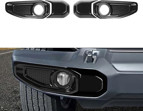 Fog Light Covers & Front Bumper Anti-Collision Block Trim Compatible with Jeep Wrangler JL JLU & Gladiator JT Accessories 2018-2023, Black in Saudi Arabia