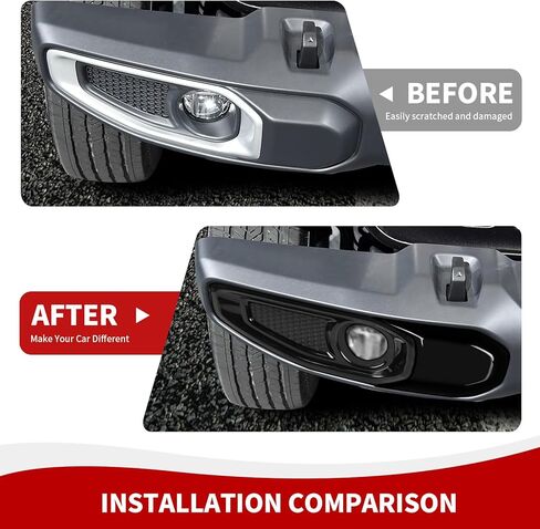 Fog Light Covers & Front Bumper Anti-Collision Block Trim Compatible with Jeep Wrangler JL JLU & Gladiator JT Accessories 2018-2023, Black in Saudi Arabia