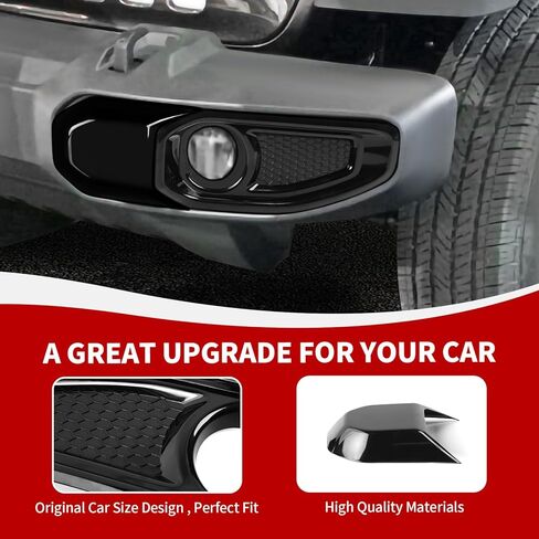 Fog Light Covers & Front Bumper Anti-Collision Block Trim Compatible with Jeep Wrangler JL JLU & Gladiator JT Accessories 2018-2023, Black in Saudi Arabia