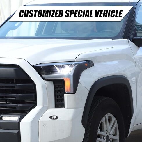 Front Light Vinyl Overlay Tinted Cover Trim Compatible with Toyota Tundra 2022-2025, Car Exterior Decoration Accessories in Saudi Arabia