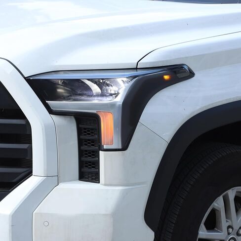 Front Light Vinyl Overlay Tinted Cover Trim Compatible with Toyota Tundra 2022-2025, Car Exterior Decoration Accessories in Saudi Arabia