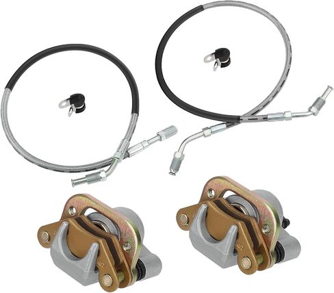 M MATI Front Brake Calipers & Hose Lines for Polaris Trail Boss 250 2x4 Trail Blazer 250 1988-1990 Trail Boss 250 4x4 Big Boss 250 4x6 1988-1991 5130657 5130659 1910037 1930634 1930631 in Saudi Arabia