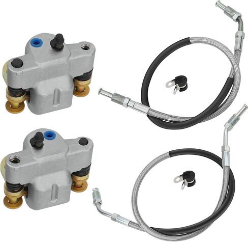 M MATI Front Brake Calipers & Hose Lines for Polaris Trail Boss 250 2x4 Trail Blazer 250 1988-1990 Trail Boss 250 4x4 Big Boss 250 4x6 1988-1991 5130657 5130659 1910037 1930634 1930631 in Saudi Arabia