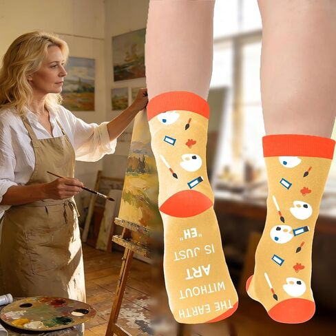 Artist Gifts for Artists Women,Art Teacher Appreciation Gifts for Painters Supplies Socks Art Lovers Student Artsy Artistic Painting Lovers Birthday Christmas Valentines Stocking Stuffers in Saudi Arabia