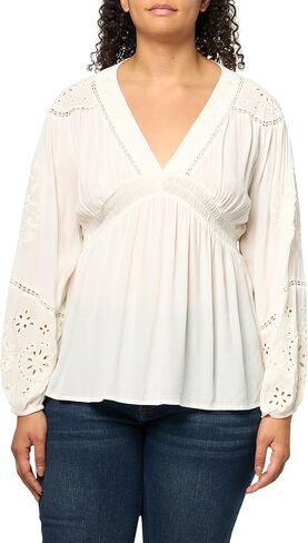 Lucky Brand Women's OTT Cutwork Smocked Top in Saudi Arabia
