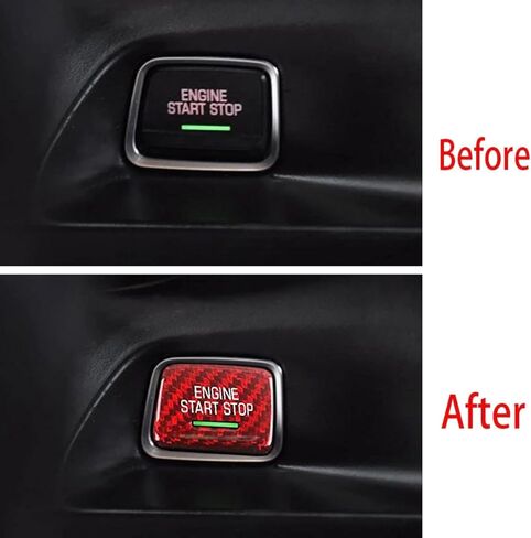 SR1 Performance C7 Corvette/Camaro Ignition Start-Stop Button Overlay Carbon Fiber for 2014-2019 Corvettes & 2016-2024 Camaros (Red) in Saudi Arabia